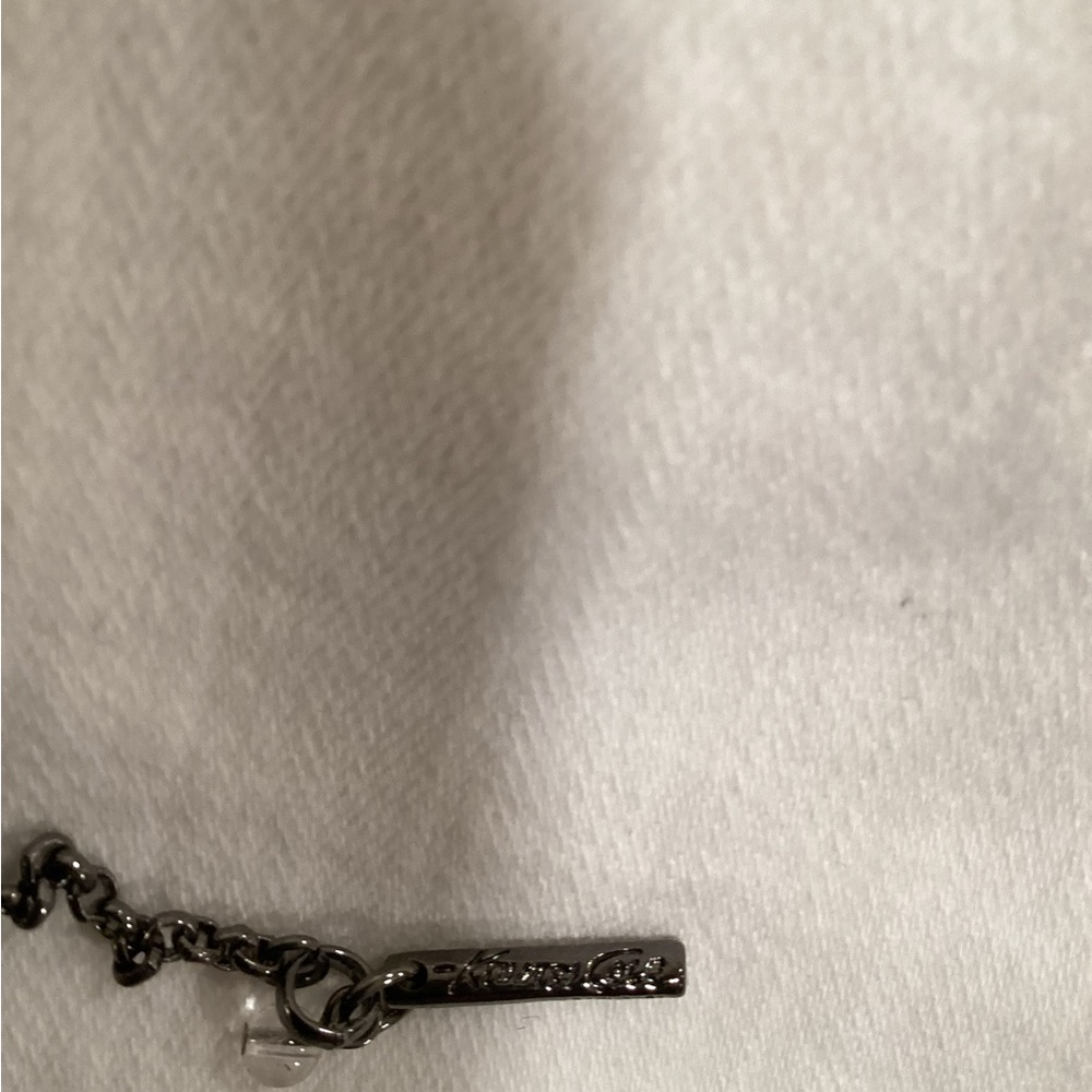 Kenneth Cole Multi Strand Black Beaded Necklace (gunmetal chains) - Picture 3 of 4